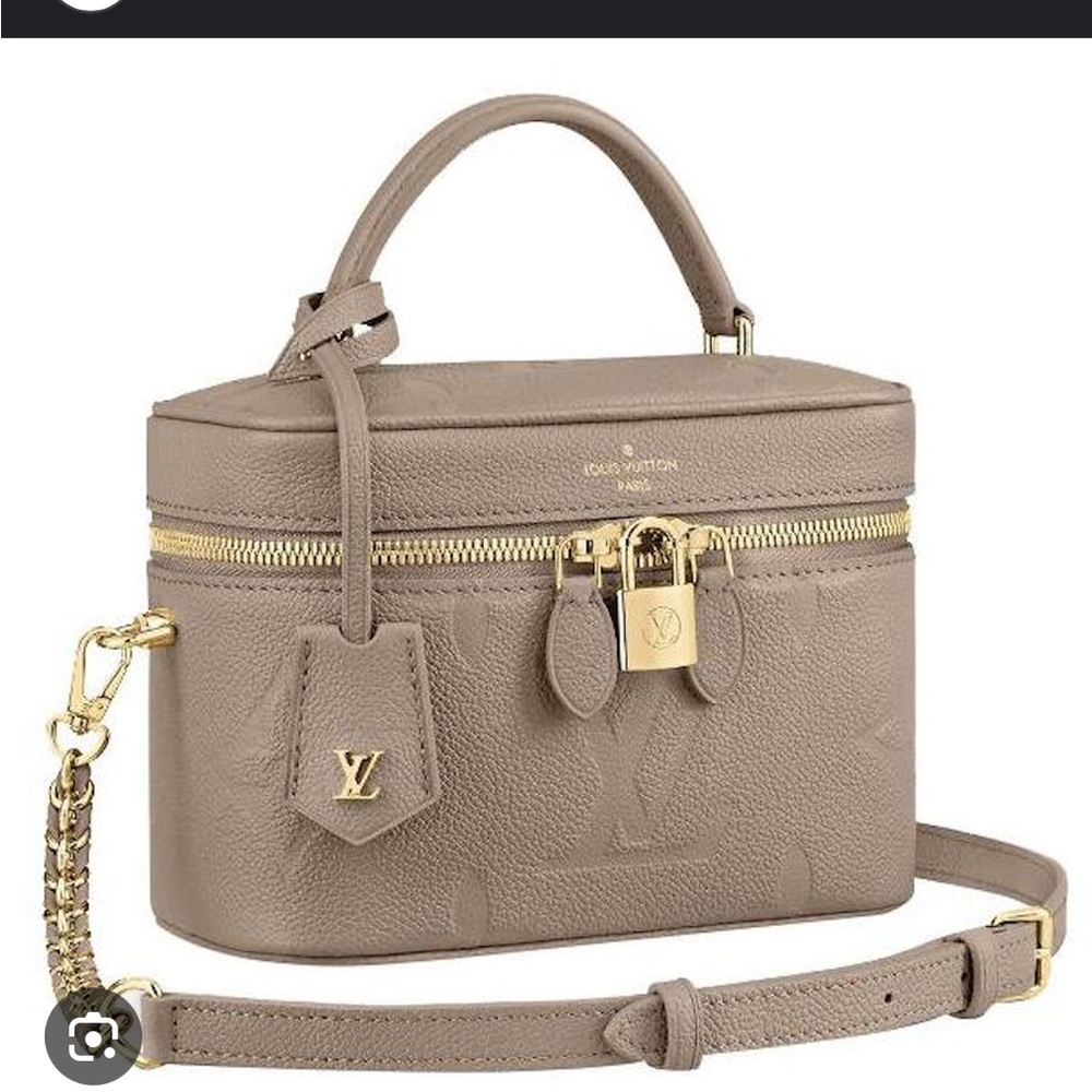Louis Vuitton Taupe Leather PM monogram Vanity
